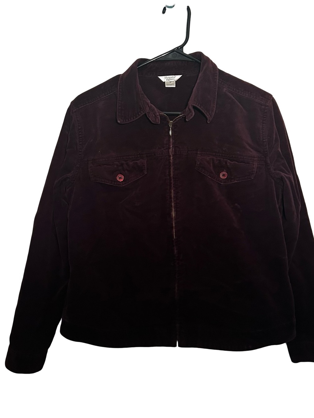 Christopher & Banks Corduroy Zip Jacket in Deep Burgundy